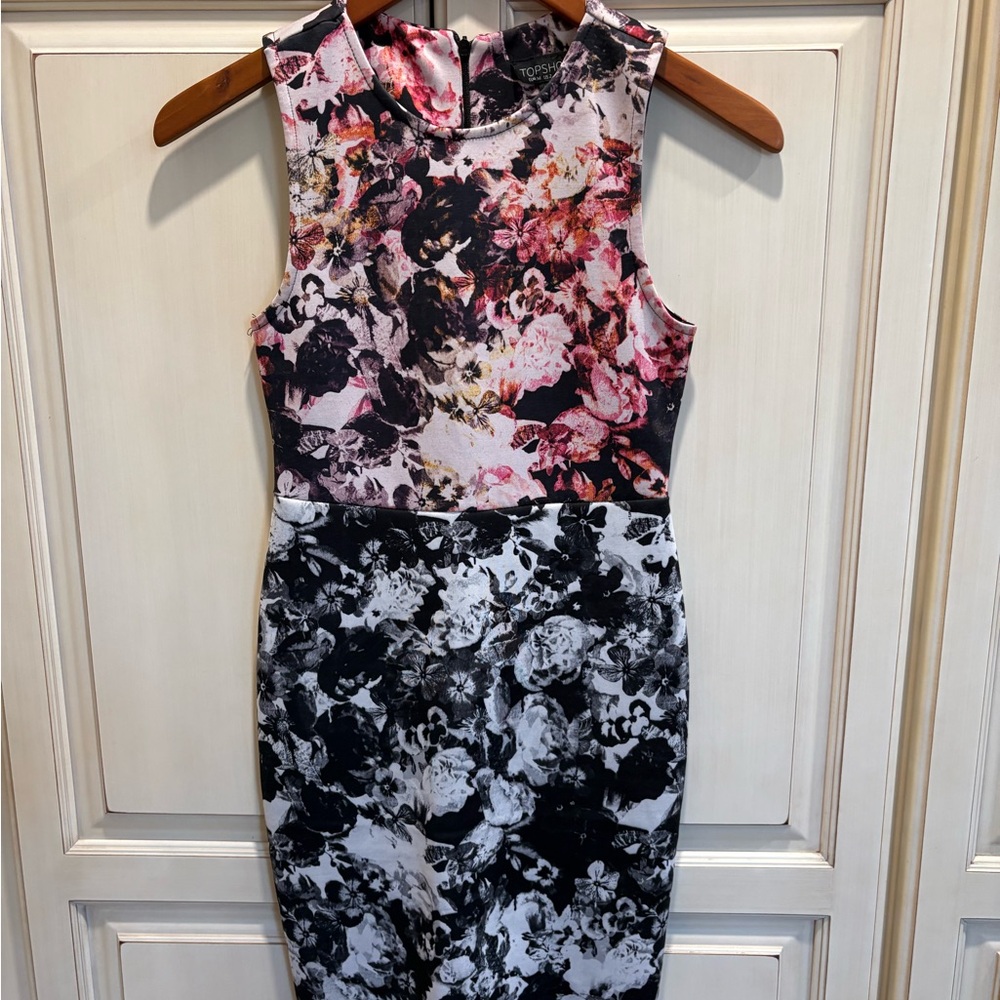 Topshop Multicolor Floral Midi Dress